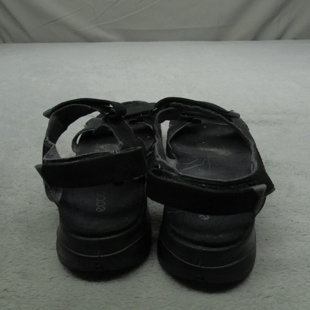 ECCO Mens 7 Yucatan Sandals Black Leather Adjustable Strap‎ Hiking Outdoor EU40